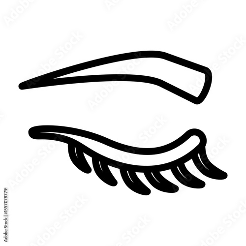 Eye Close Vector Line Icon Design