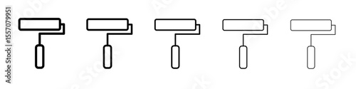 paint roller icon vector outline symbol or illustration