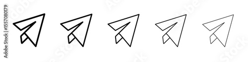 paper plane icon vector outline symbol or illustration