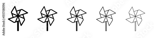 paper Windmill icon vector outline symbol or illustration