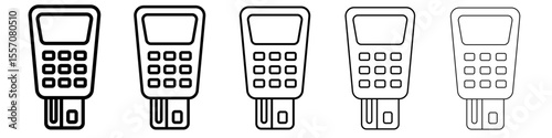 Payment terminal icon vector outline symbol or illustration