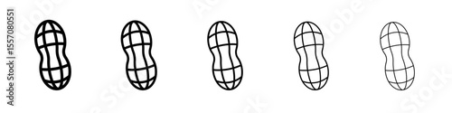 Peanut icon vector outline symbol or illustration