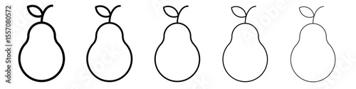 Pear icon vector outline symbol or illustration