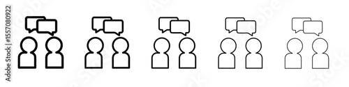 people talking icon vector outline symbol or illustration