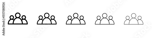 People icon vector outline symbol or illustration
