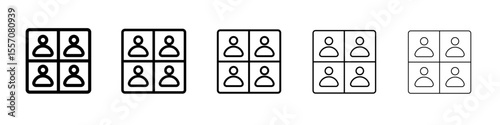 People segmentation icon vector outline symbol or illustration