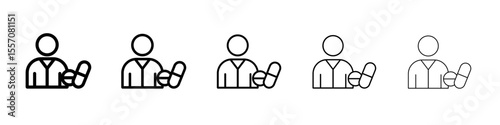 Pharmacist icon vector outline symbol or illustration
