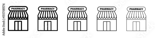 Pharmacy icon vector outline symbol or illustration