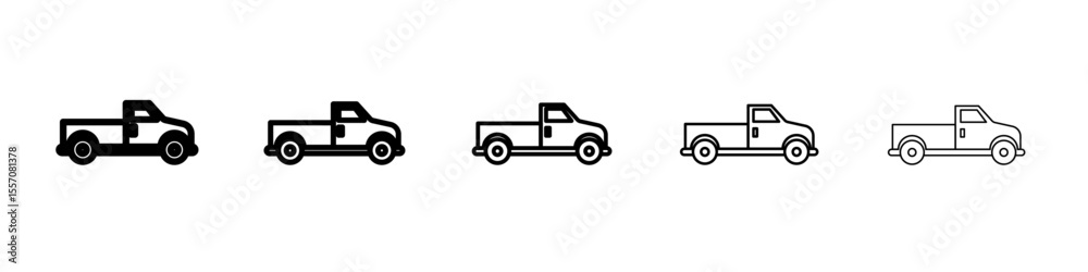 Pickup truck icon vector outline symbol or illustration Pickup truck icon vector outline symbol or illustration