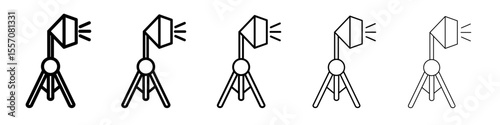 photography lighting icon vector outline symbol or illustration