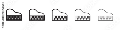 piano icon vector outline symbol or illustration