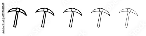 pickaxe icon vector outline symbol or illustration