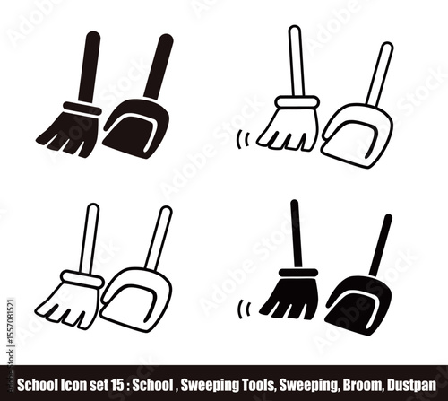 school icon set 15 - School Icon , Sweeping Tools, Sweeping, Broom, Dustpan
