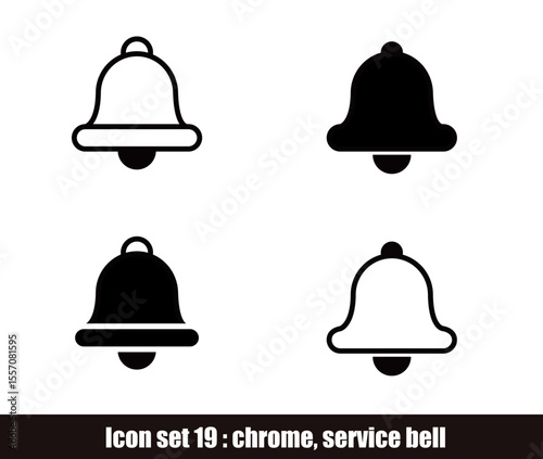 icon set 19 - chrome, plate, concierge, button, assistance, service bell