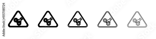pinched warn sign icon vector outline symbol or illustration