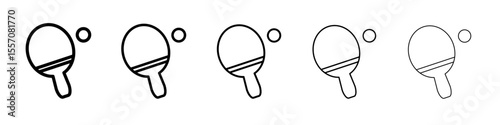 Ping pong icon vector outline symbol or illustration