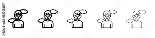 Pleasure icon vector outline symbol or illustration