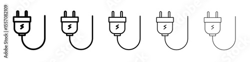 Plug adapter icon vector outline symbol or illustration