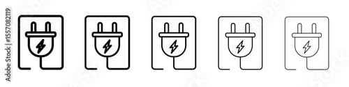 Plug icon vector outline symbol or illustration