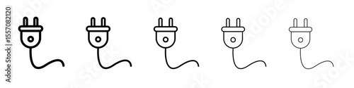 Plug icon vector outline symbol or illustration