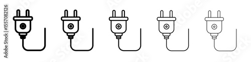Plug icon vector outline symbol or illustration