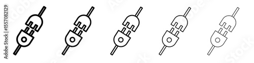 plug icon vector outline symbol or illustration