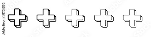 Plus Icon vector outline symbol or illustration
