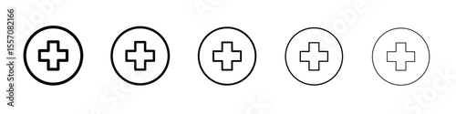 plus icon vector outline symbol or illustration
