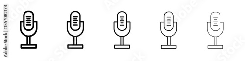 Podcast icon vector outline symbol or illustration