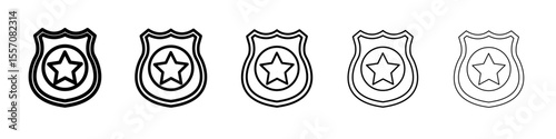 Police badge icon vector outline symbol or illustration