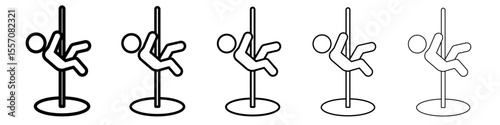 Pole dance icon vector outline symbol or illustration