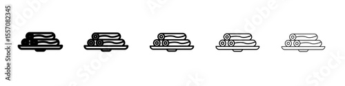 Popiah icon vector outline symbol or illustration