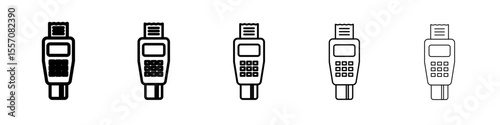 pos terminal icon vector outline symbol or illustration