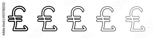 Pound icon vector outline symbol or illustration
