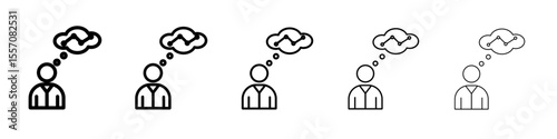 Predict, forecast icon vector outline symbol or illustration