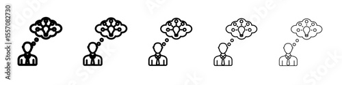Productive man icon vector outline symbol or illustration