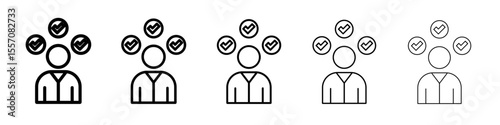 Productive man icon vector outline symbol or illustration