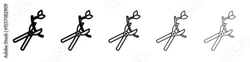 Pruning icon vector outline symbol or illustration