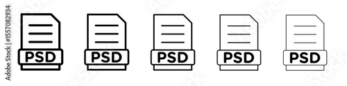 PSD File Format Icon vector outline symbol or illustration