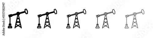 pumpjack icon vector outline symbol or illustration