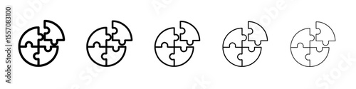 puzzle icon vector outline symbol or illustration