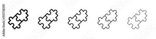puzzle icon vector outline symbol or illustration