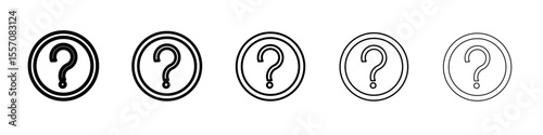 Question mark icon vector outline symbol or illustration