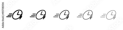 Quick time icon vector outline symbol or illustration