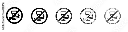 Quitting bad habits icon vector outline symbol or illustration