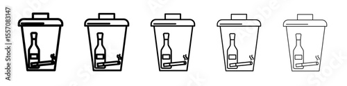 Quitting bad habits icon vector outline symbol or illustration
