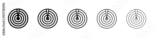 radar detection icon vector outline symbol or illustration
