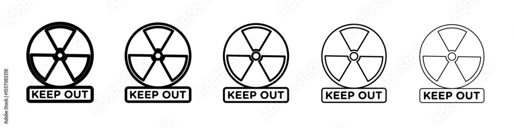 Obraz premium Radiation Hazard Keep Out icon vector outline symbol or illustration