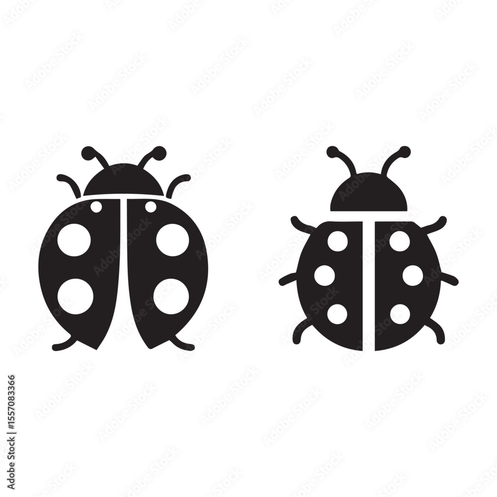 Obraz premium Ladybug vector on a white background. Ladybug insect icon