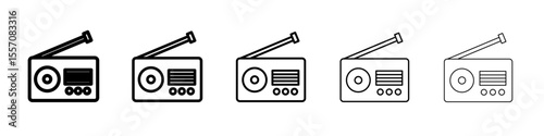 radio icon vector outline symbol or illustration